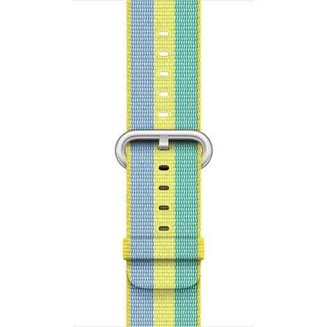 Curea iUni compatibila cu Apple Watch 1/2/3/4/5/6/7, 42mm, Nylon, Woven Strap, Pollen