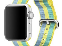 Curea iUni compatibila cu Apple Watch 1/2/3/4/5/6/7, 38mm, Nylon, Woven Strap, Pollen